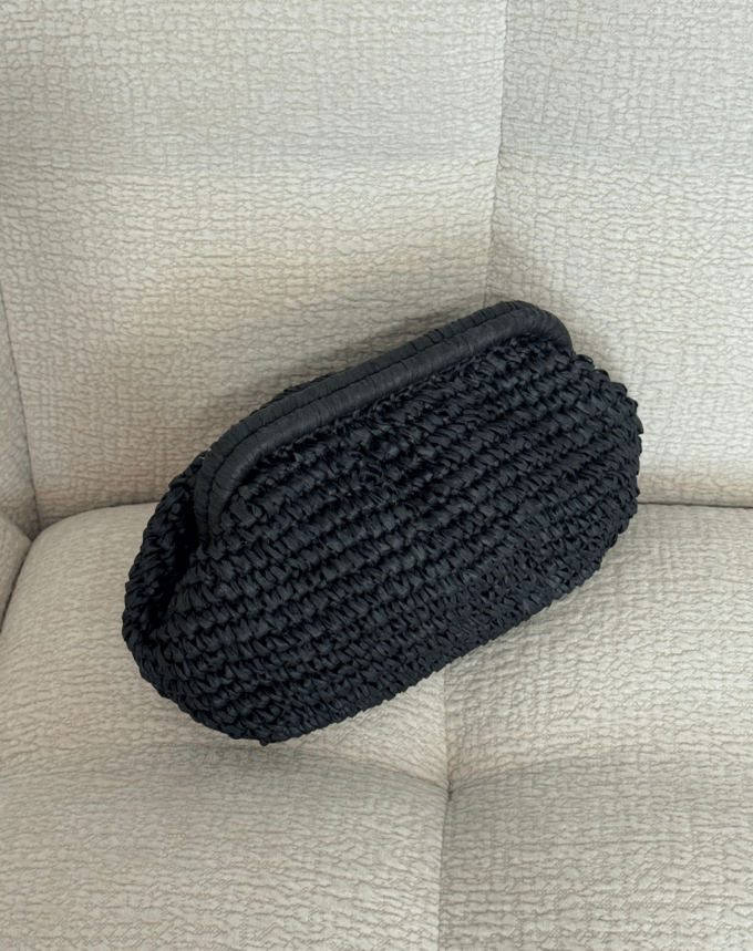 Pochette Tressée Bohème – Noir