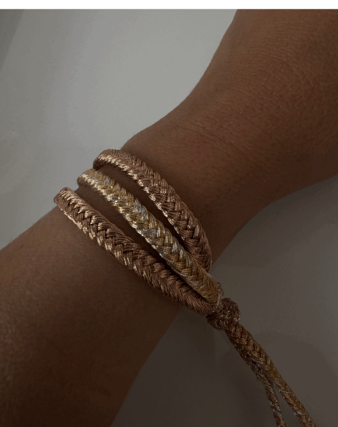 Bracelet Trio Skali – Fil de Soie & Doré