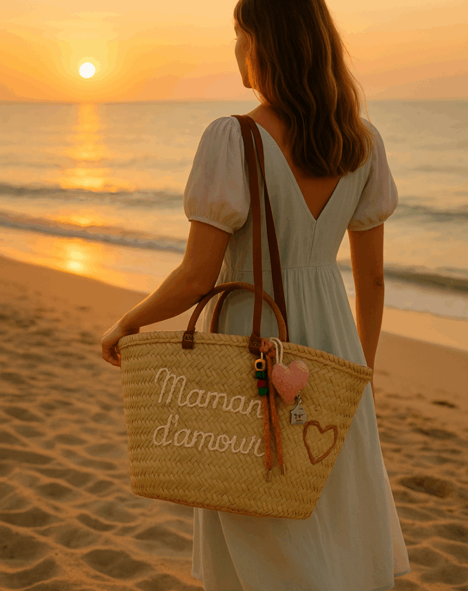 Panier “Maman d'amour" + Bijou de sac