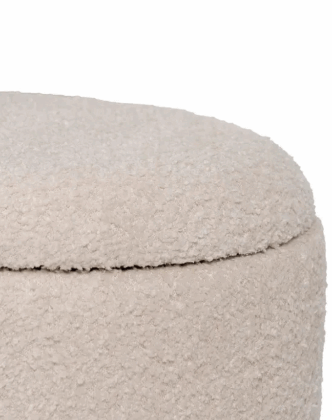 Set de 2 Poufs Malles - Créme & Base bois-