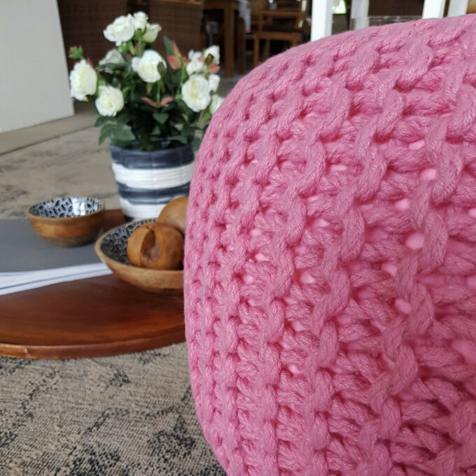 Pouf tricoté Tabouret  intérieur et extérieur