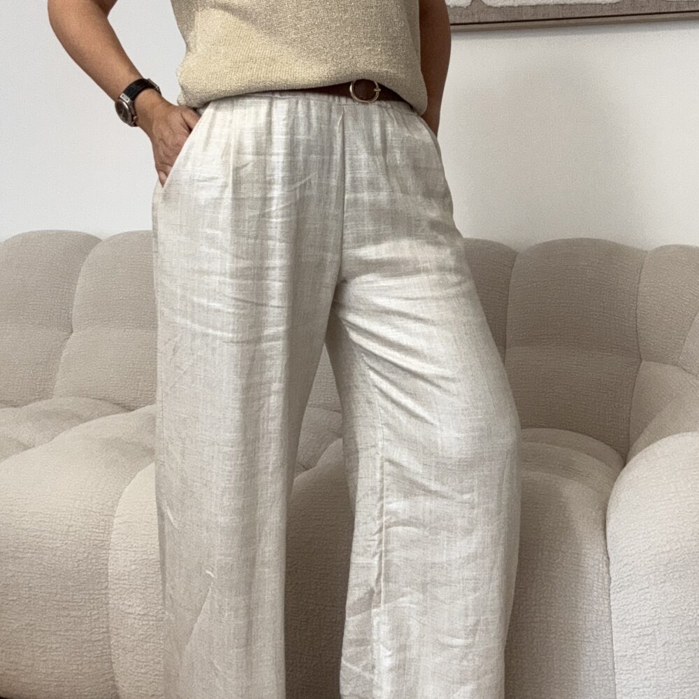 Pantalon Rome + Ceinture – 100% Lin