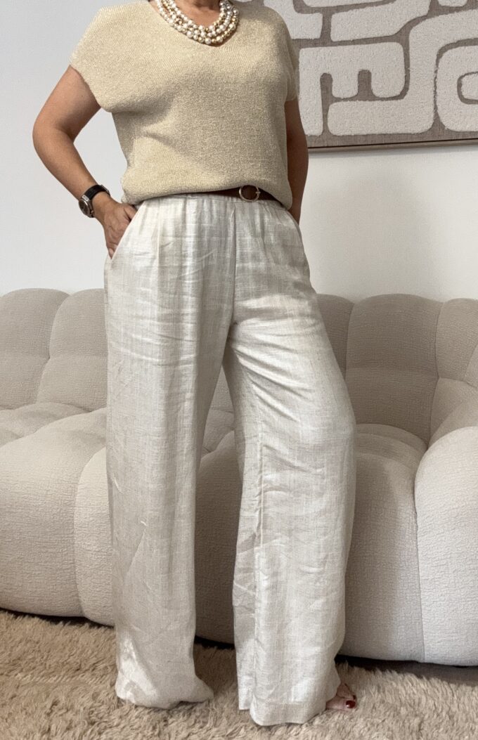 Pantalon Rome + Ceinture – 100% Lin