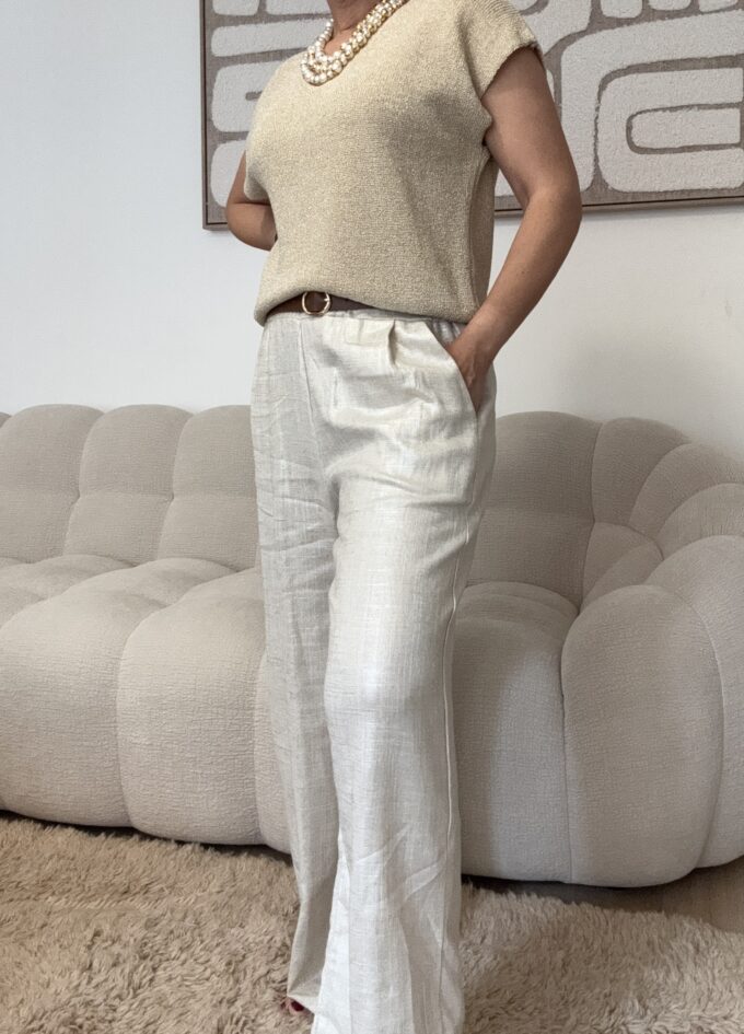 Pantalon Rome + Ceinture – 100% Lin