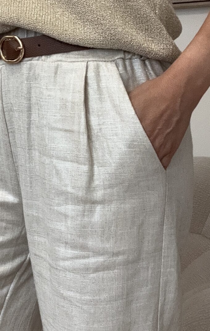 Pantalon Rome + Ceinture – 100% Lin