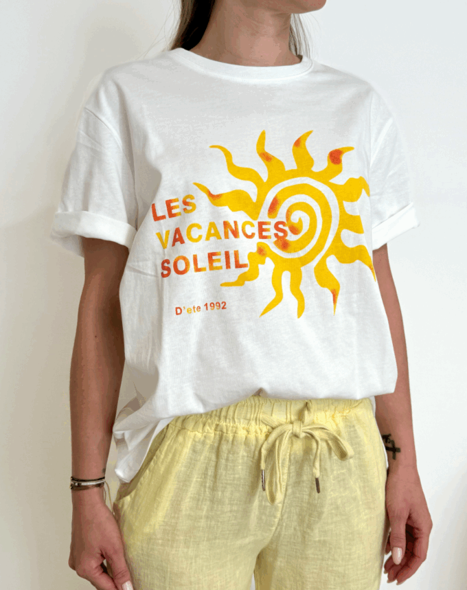 T-shirt Les Vacances Soleil – Esprit rétro