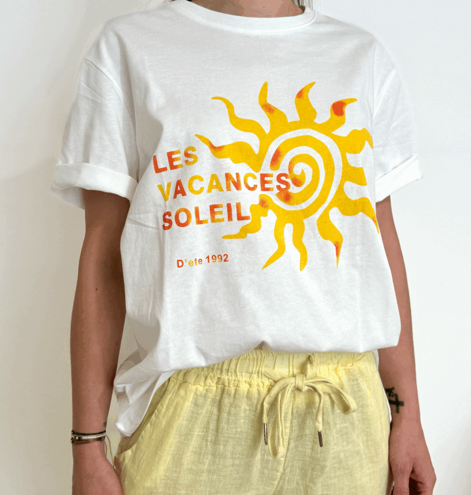 T-shirt Les Vacances Soleil – Esprit rétro