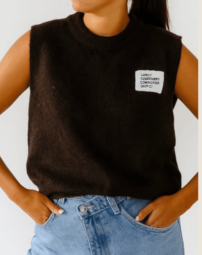 Pull Sans Manche Madison Marron