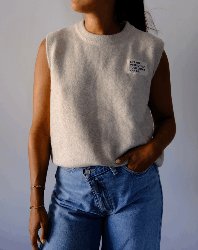 Pull Sans Manche Madison Marron