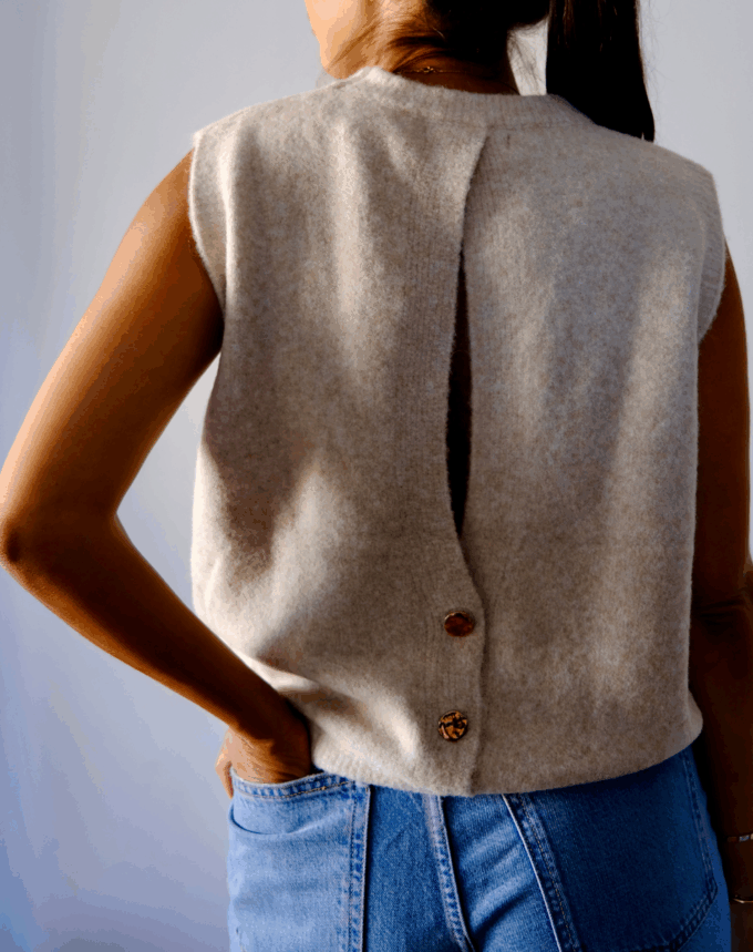 Pull Sans Manche Madison Marron