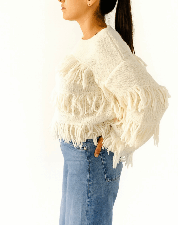 Pull à Franges Hudson Ecru
