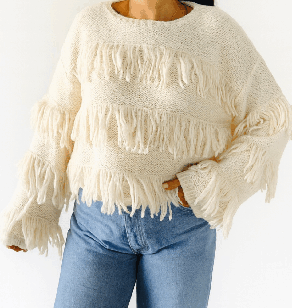 Pull à Franges Hudson Ecru