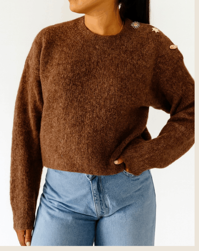 Pull Skyline Marron Chiné