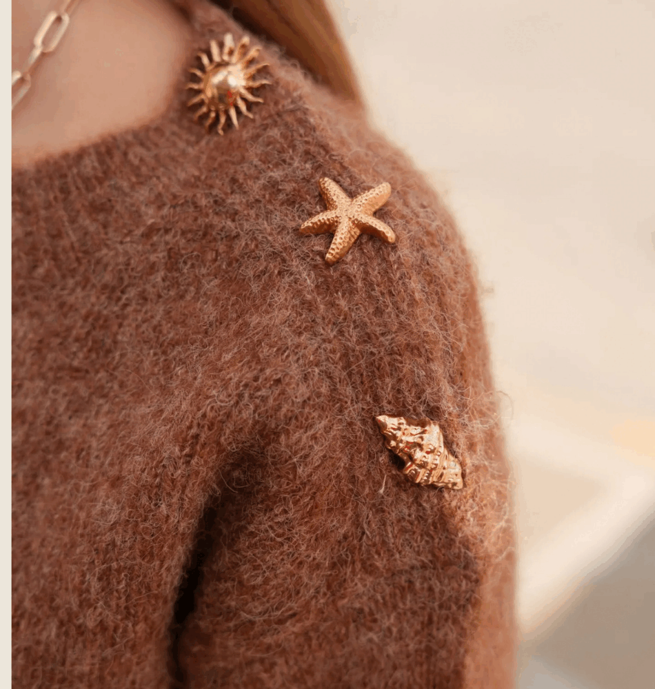 Pull Skyline Marron Chiné