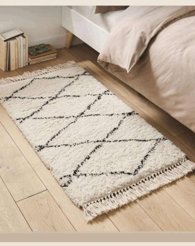 Tapis berbère mini – Descente de lit 100 % laine