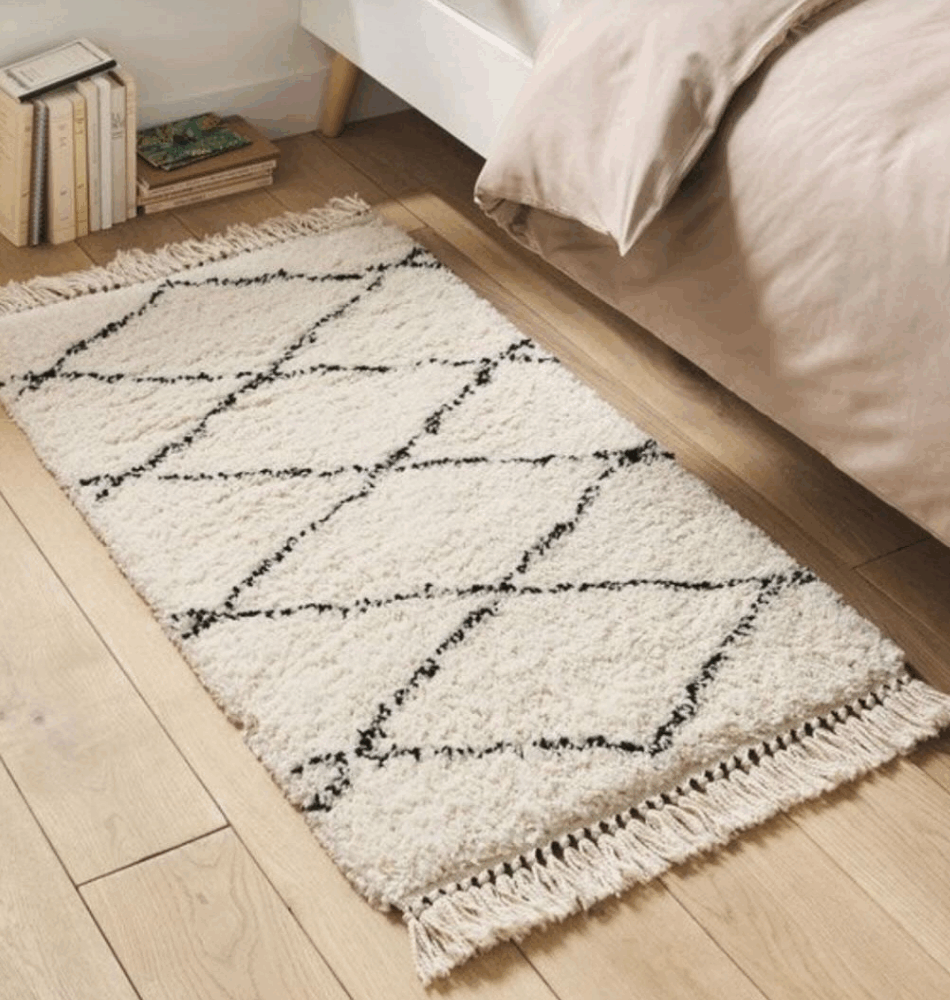 Tapis berbère mini – Descente de lit 100 % laine