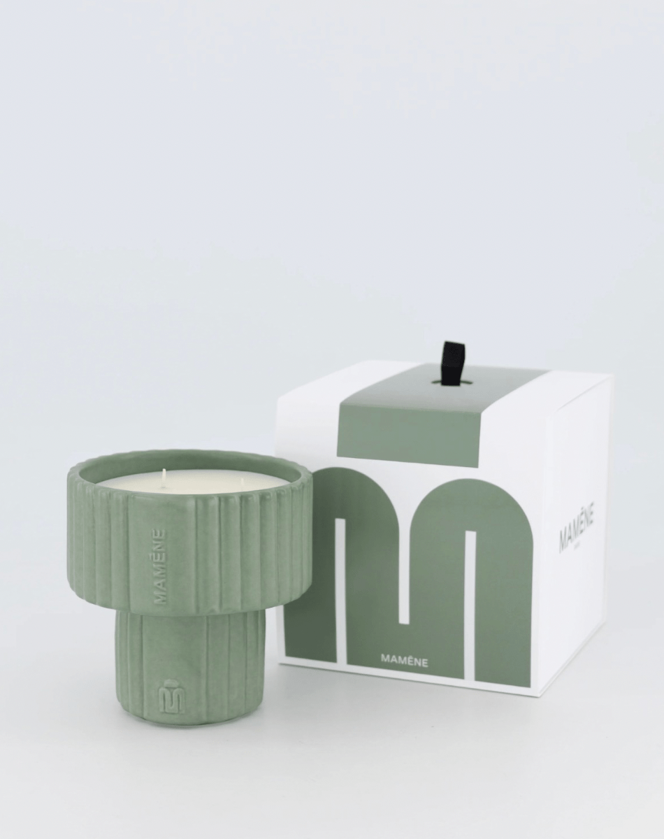 BOUGIE PODIUM MEDIUM VERT DE GRIS - ANDY