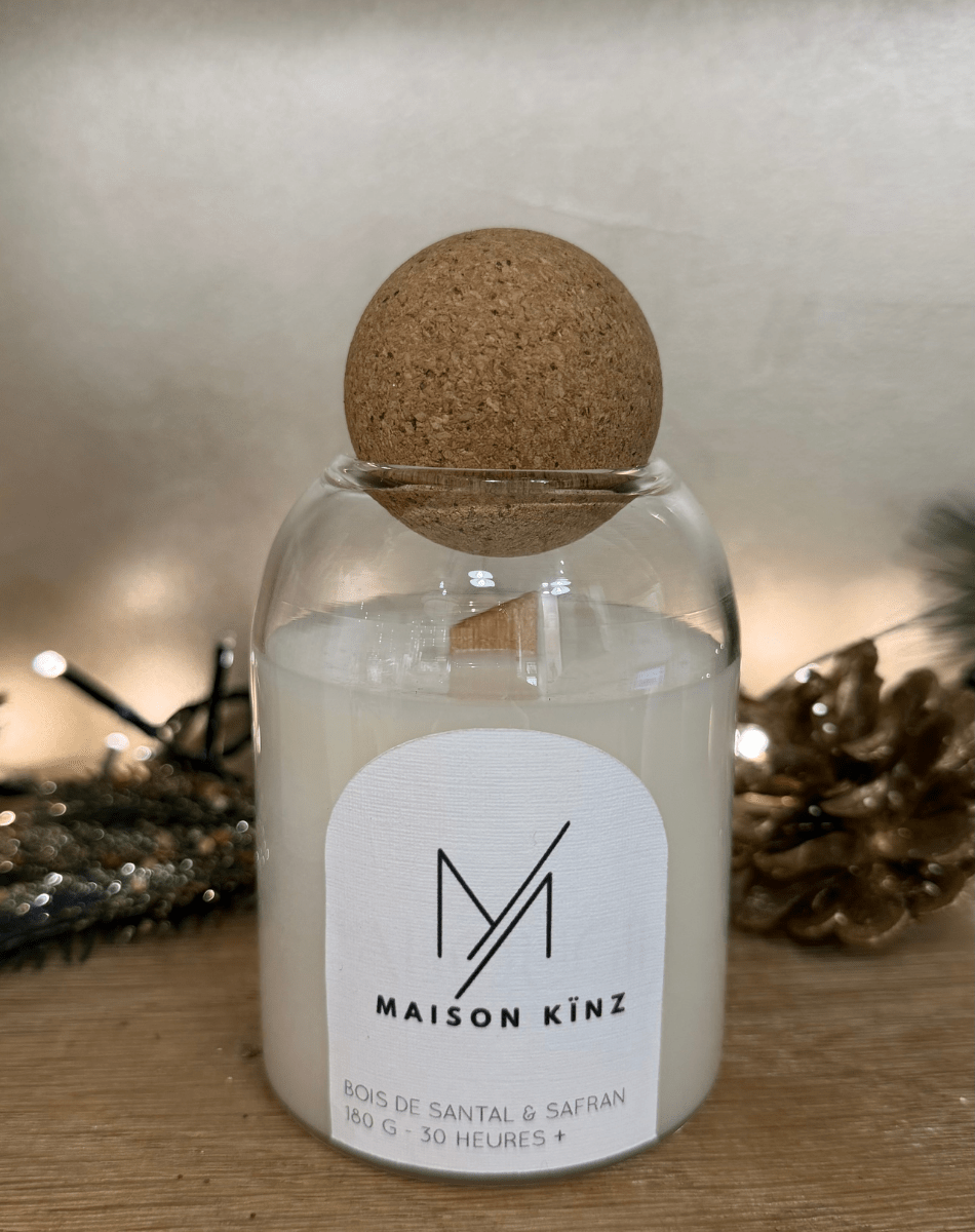 Bougie Maison Kïnz – Safran & Bois de Santal