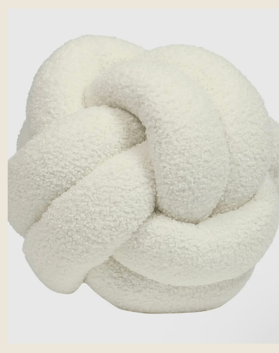 Coussin en polaire à boucle nouée – caramel (30 × 30 cm) – Image 3