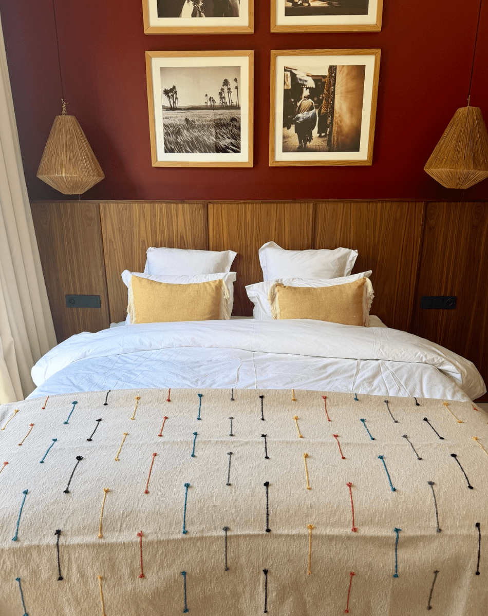 Plaid en coton Marrakech - lignes colorées verticales