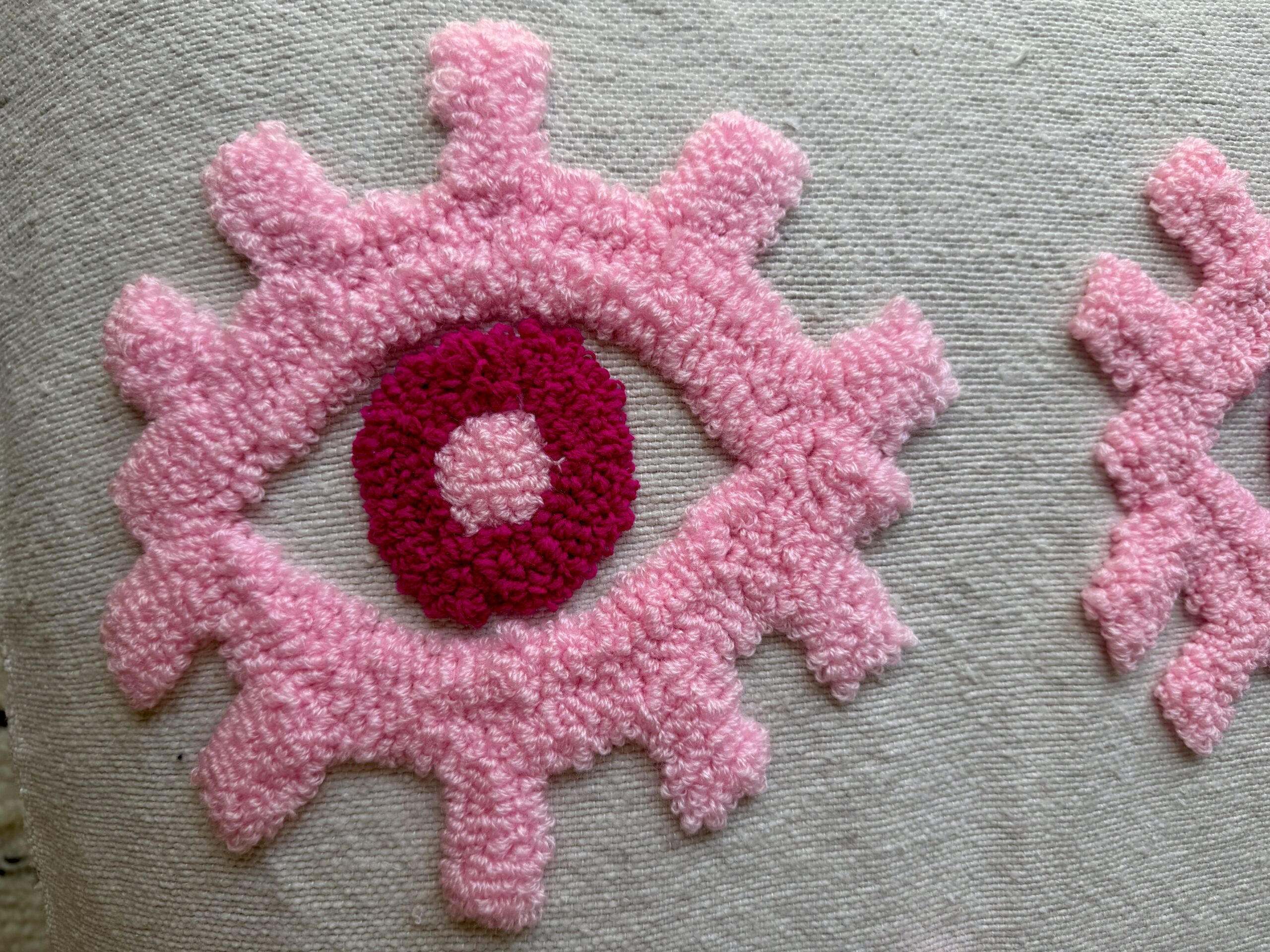 Plaid en coton Marrakech - broderies roses – Image 2