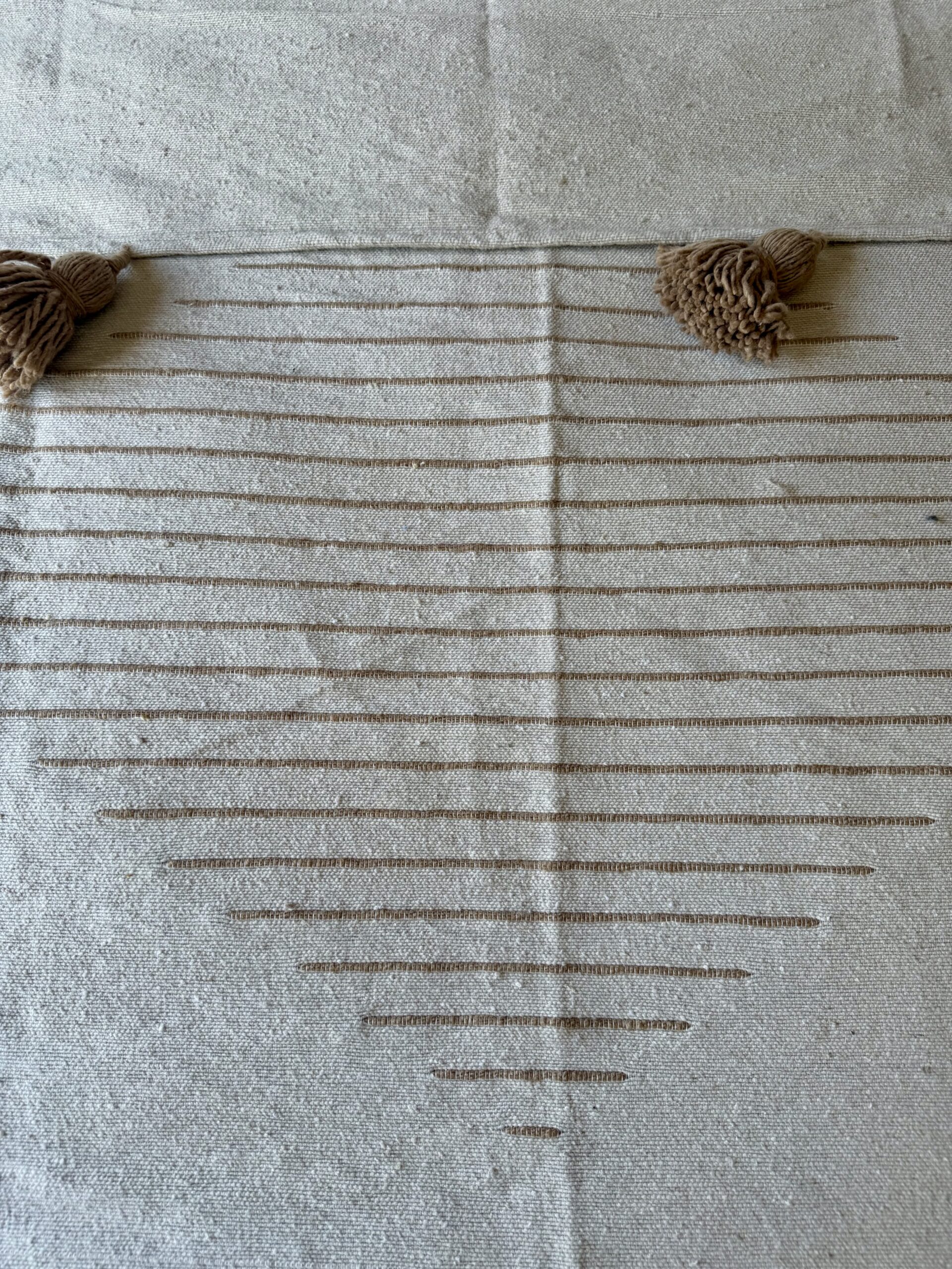 Plaid en coton Marrakech - lignes beiges – Image 2