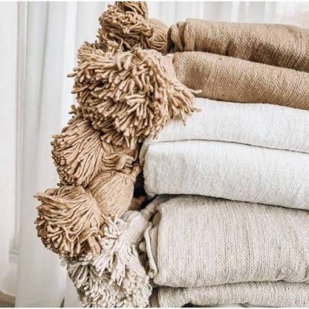 Plaid en coton Marrakech - lignes colorées verticales – Image 3