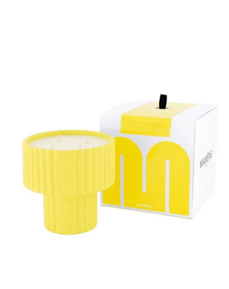 BOUGIE PODIUM LARGE JAUNE CITRON - SIMONE